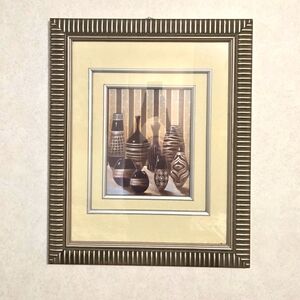 DOUBLE MATTED FRAMED ART POTTERY VASES   Heavy Piece